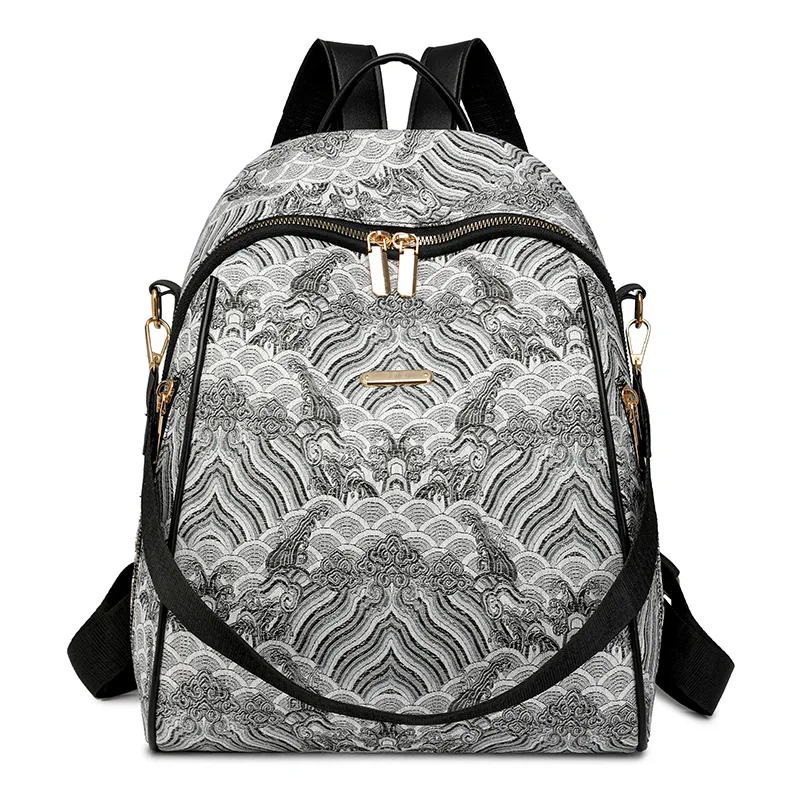 Mochila feminina elegante com grande capacidade, ambos os ombros ou ombro único, nova chegada