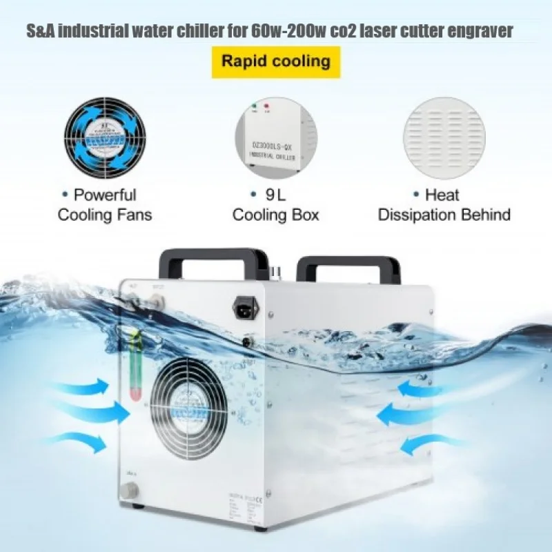 Chiller powietrza i wody Bluetimes S&A CW3000 CW5000 CW5200 do chłodzenia maszyn do grawerowania i cięcia laserem CO2, chłodzi rurę laserową 150W