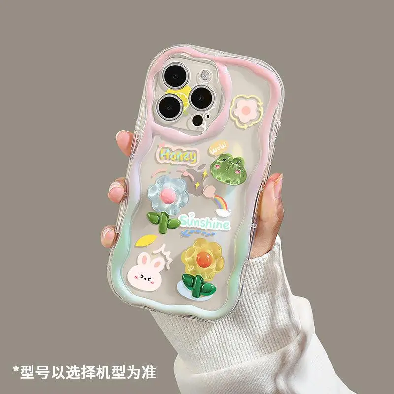 3D Cute Flower Case For Samsung Galaxy A25 A10 A11 A31 A51 A71 A21S A50 A30S A20 A30 A32 A52 A02 A02S A22 A03 J7 Wrist Chain