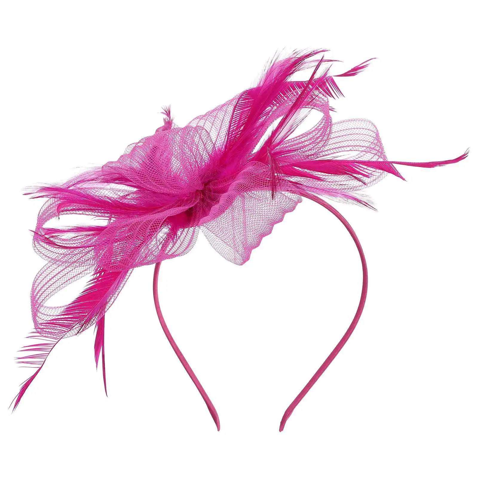 

Mesh Veil Fascinator Burgundy Color Hair Clip Headband Wedding Tea Party Women Dressy Hats Fashion Accessories