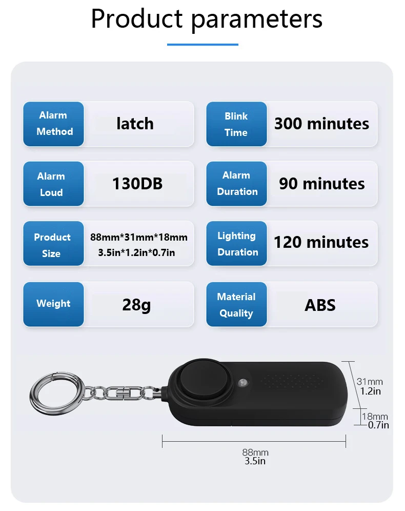 Self Defense Alarm 130dB Anti-wolf Girl Child Women Security Protect Alert Personal Safety Scream Loud Emergency Alarm Keychain