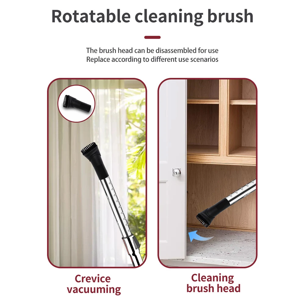 Household High-capacity Vacuum Cleaner Detachable Brush Head with Wheels Suitable for Hard Floors, Carpets, Pet Hair