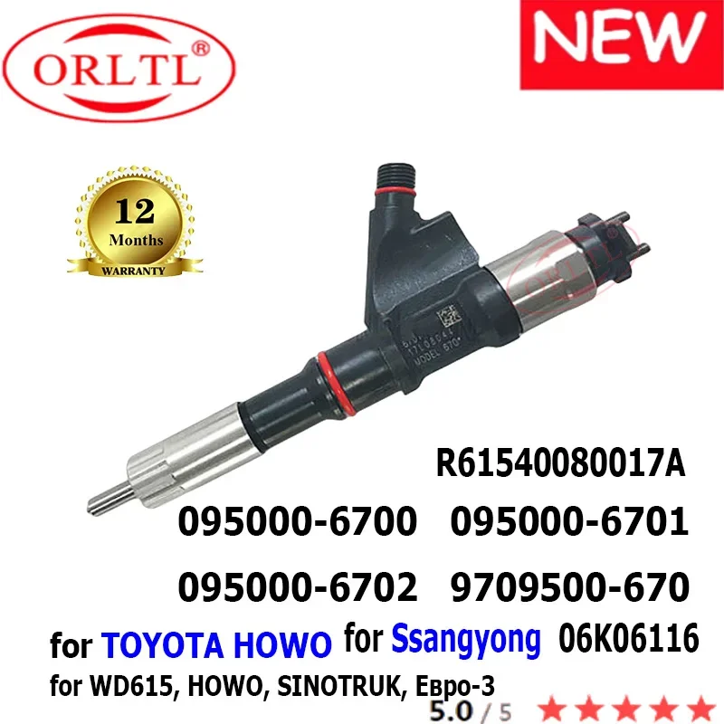 095000-6700 Common Rail Injector 095000-6701 China Lutong Diesel Injector Assy R61540080017A for SINOTRUK HOWO R61540080017A