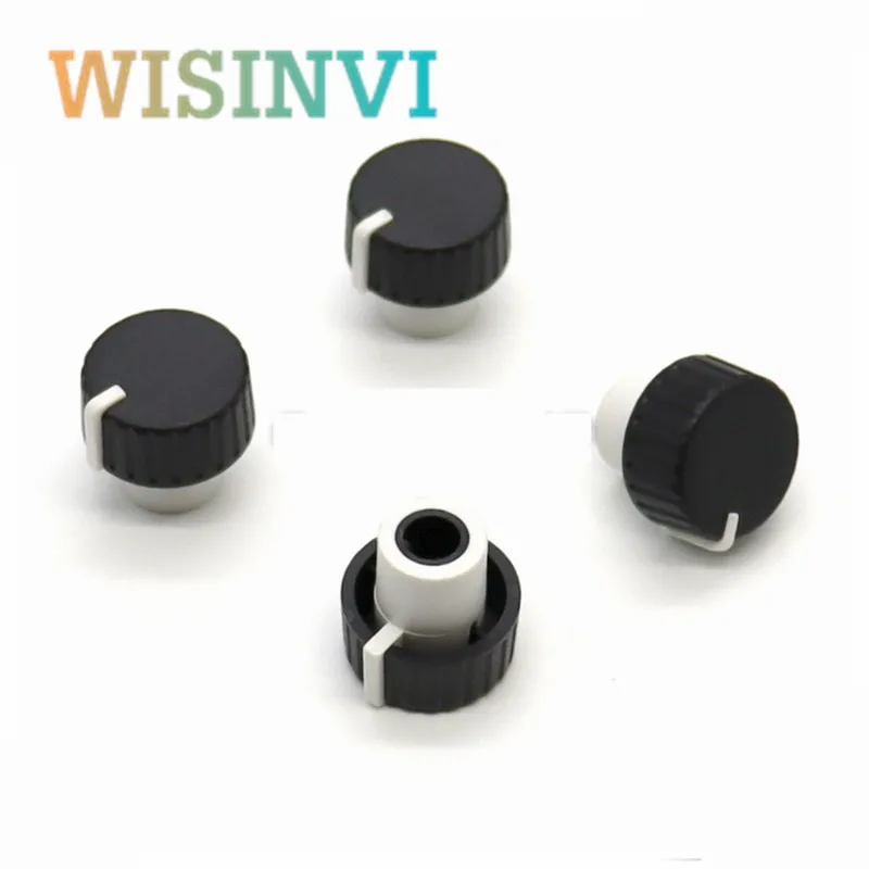 5 PCS Plastic Long Handle Flower Shaft Knob Diameter 19.5mm Height 18mm Potentiometer Knob Gear Shaped Inner Hole 6mm