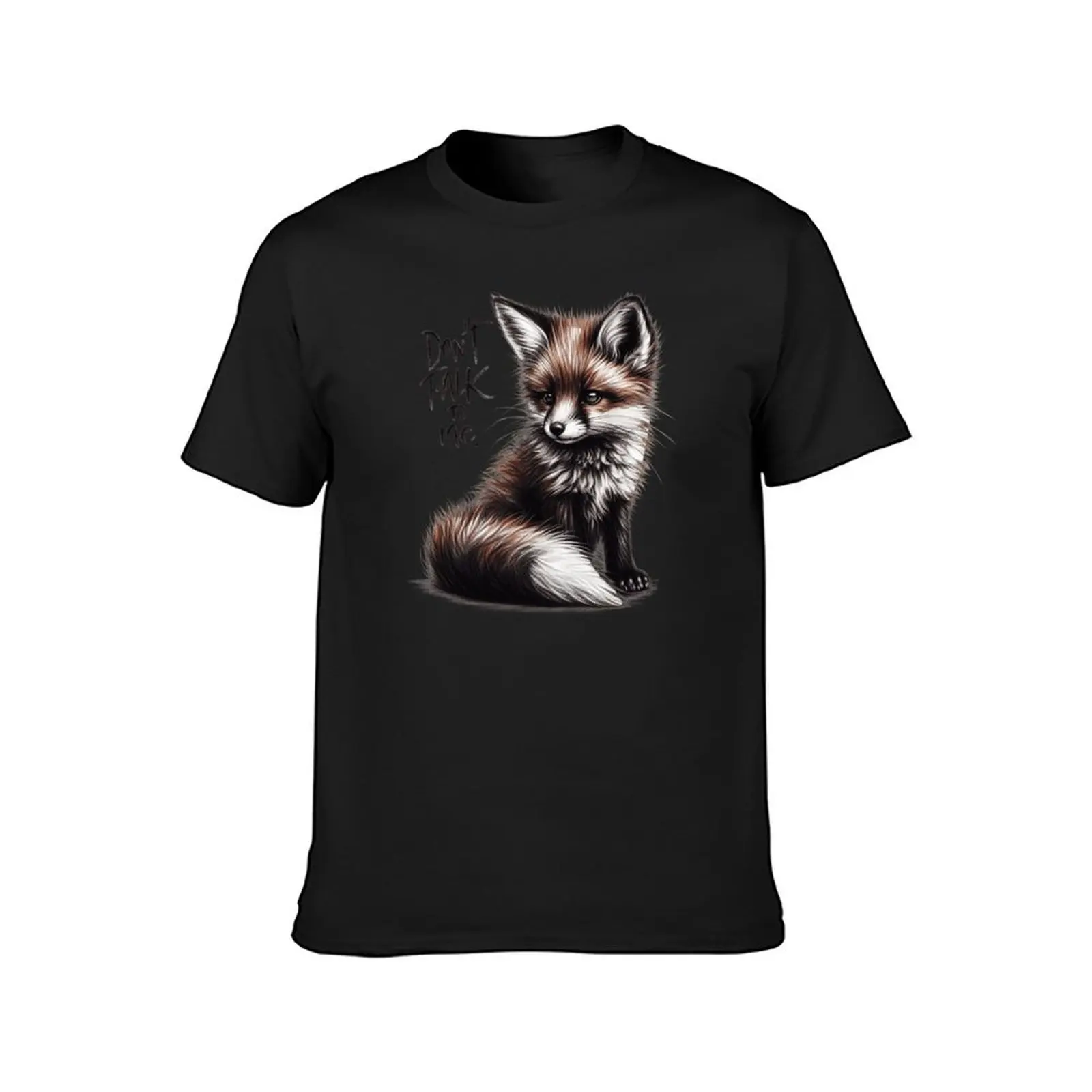 Don't Talk to Me - Solitary Fox Illustration T-Shirt boys whites Short sleeve tee boys animal print t shirts for men graphic