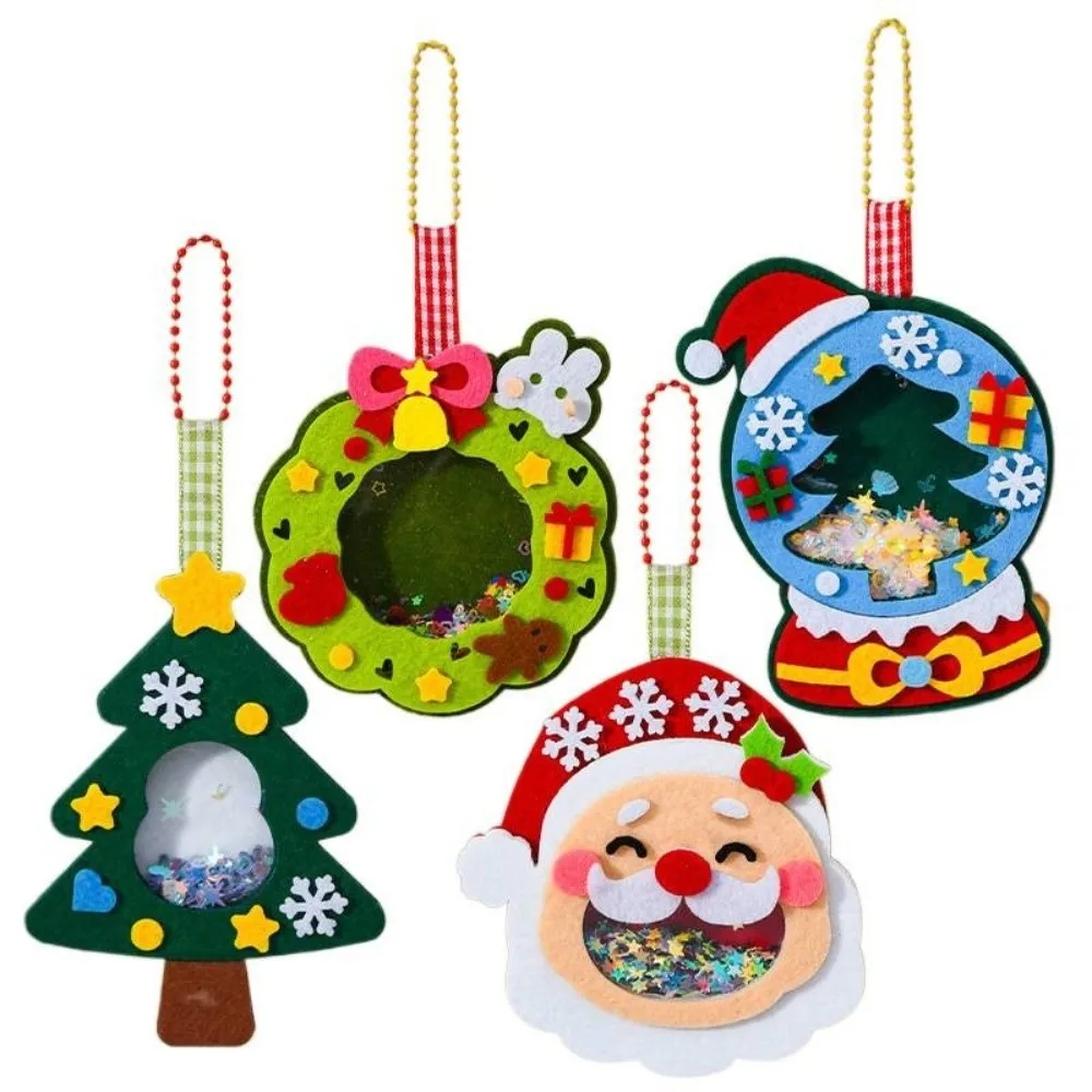 Criativo tecido não tecido presente de natal artesanal artesanato dos desenhos animados artesanal diy pingente criativo artesanato kit artesanato das crianças