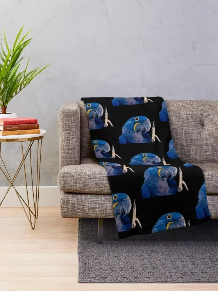 H is for Hyacinth Macaw Throw Blanket Luxury Brand Vintage Single Plush Blankets