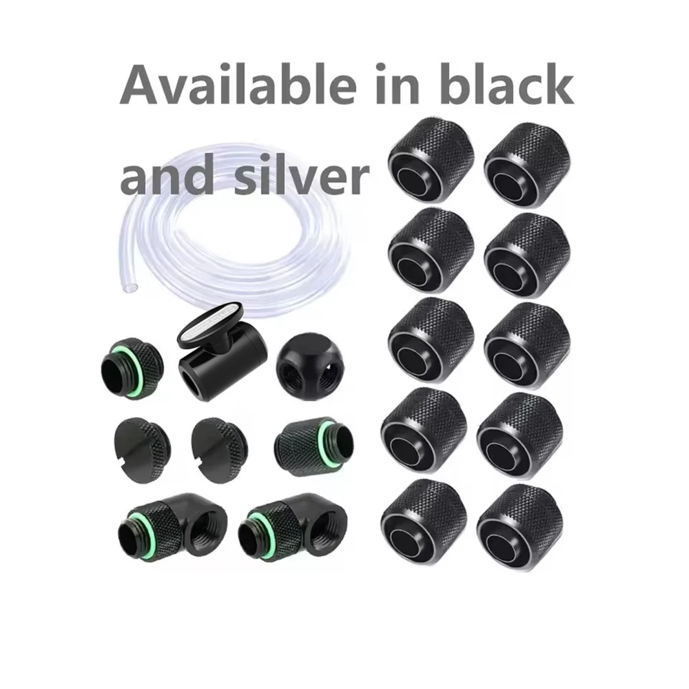 

FREEZEMOD PC Комплект фитингов для шланга с водяным охлаждением G1/4 ''Аксессуары для мягких трубок Быстрозакручивающийся для шланга 9,5*12,7/10*13/10X16 мм