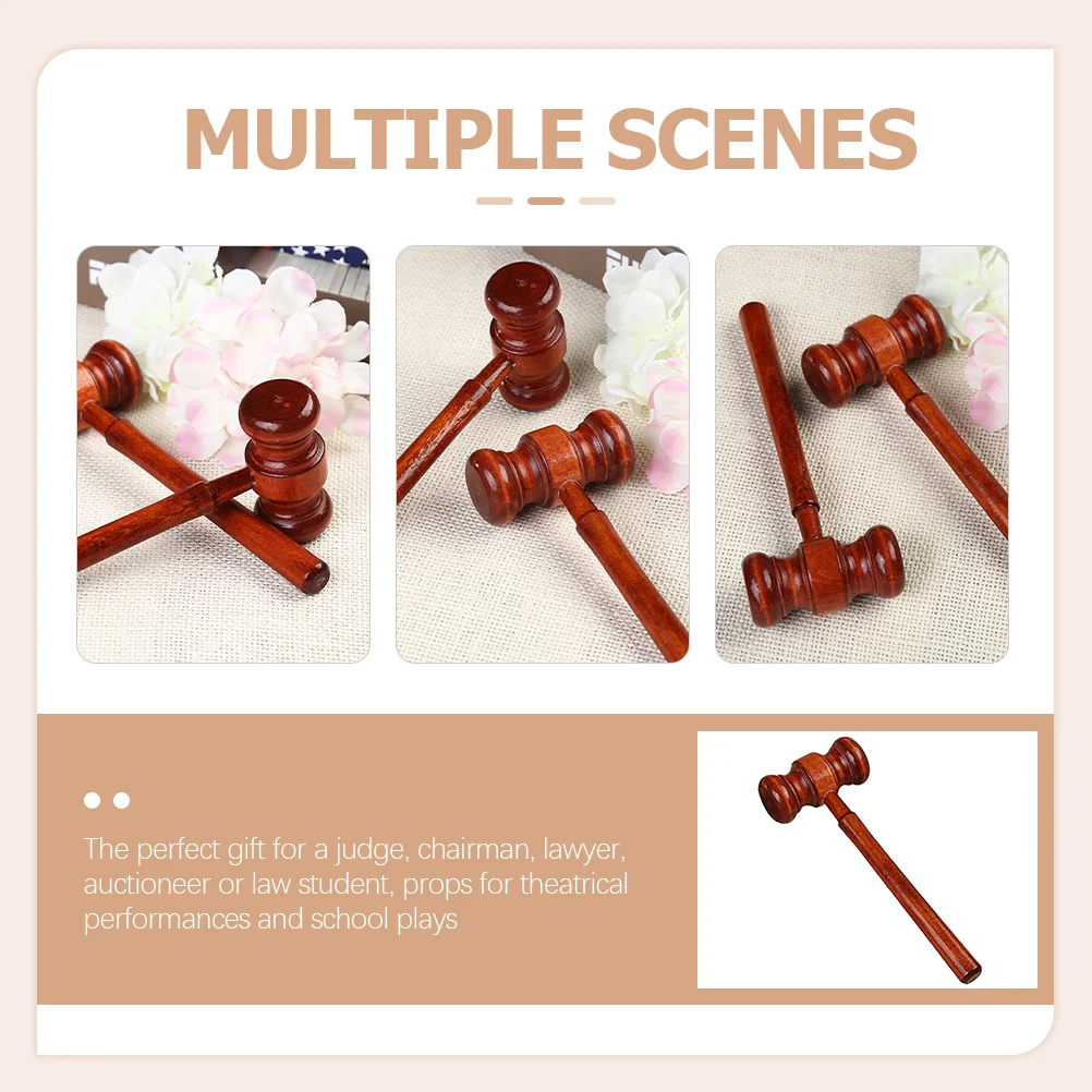 Infant Toys Judge Hammer Shot Order Knock Clothing for Auctions Wooden Plaything Courtroom Novel Gavel Toddler