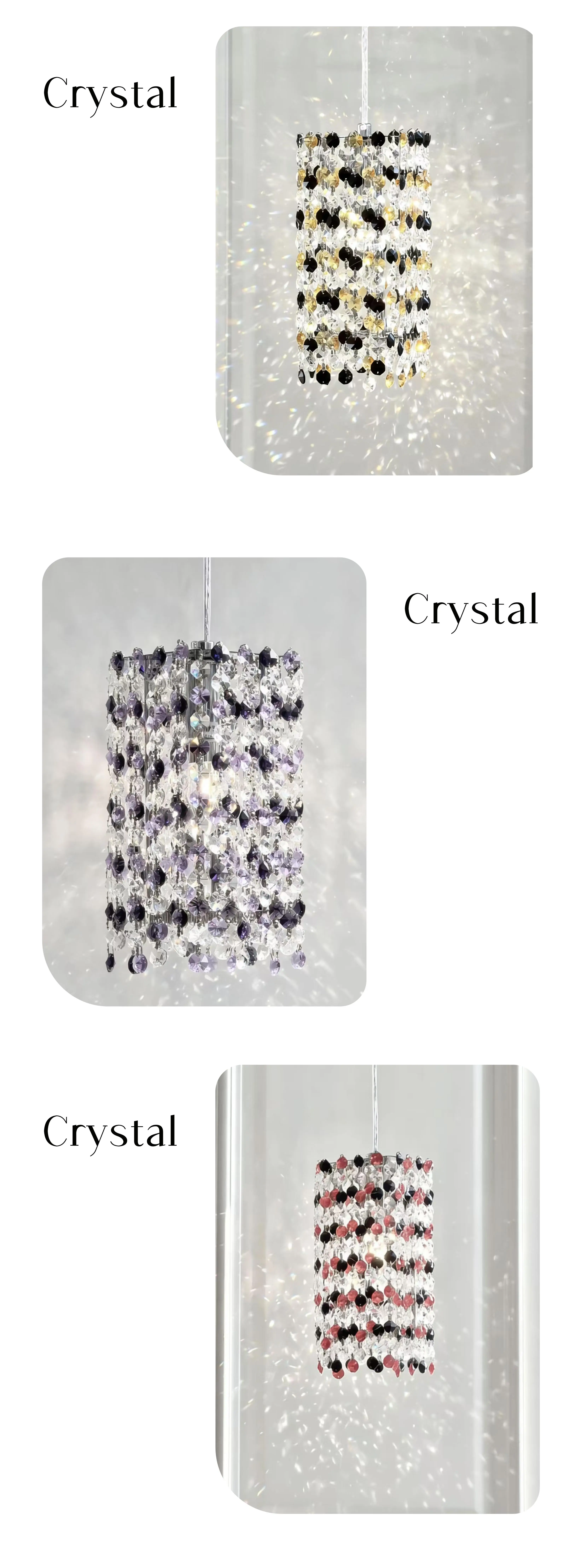 Colorful Sofaside LED E14 Pendant Lights K9 Crystal Suspend