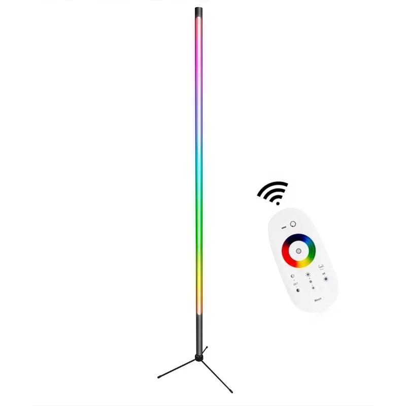 Decorative Hot-selling RGB Corner Standing Lamp Remote Control Colorful Floor Lamp