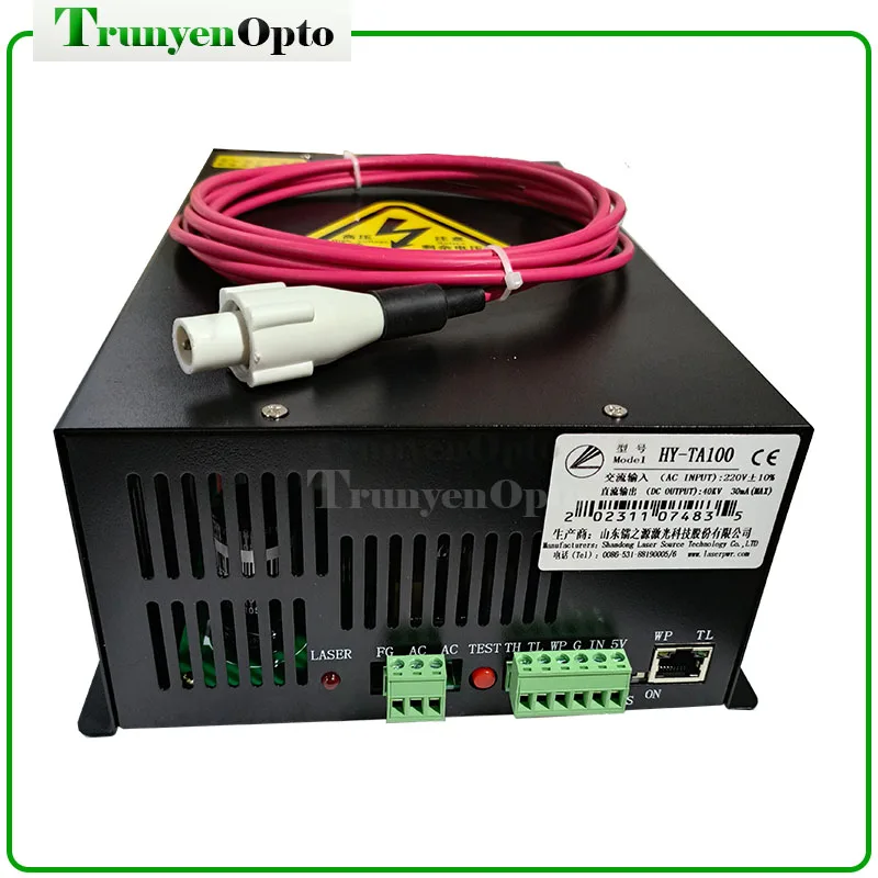 Источник питания для лазера HY T100, подходит для лазерной трубки 80 Вт, 100 Вт CO2
