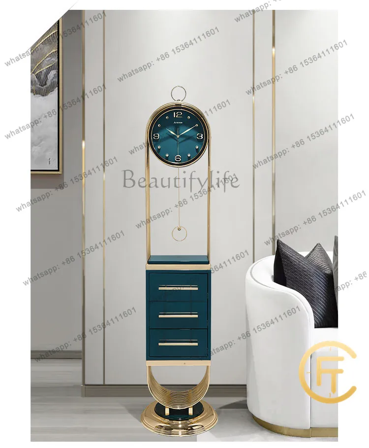 LSXL floor clock light luxury Nordic clock ornament home high-end luxury