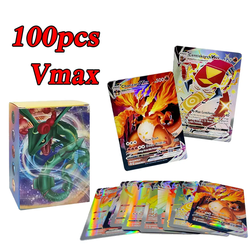 60-100 Uds. Tarjetas GX en inglés Charizard GX V VSTAR VMAX tarjetas de juego de batalla