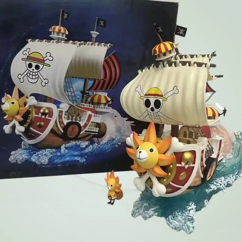 

Коллекционная модель пиратского корабля из аниме One Piece: Thousand Sunny, 2D-стиль, настольное украшение, декор для сцены, креативный подарок-игрушка