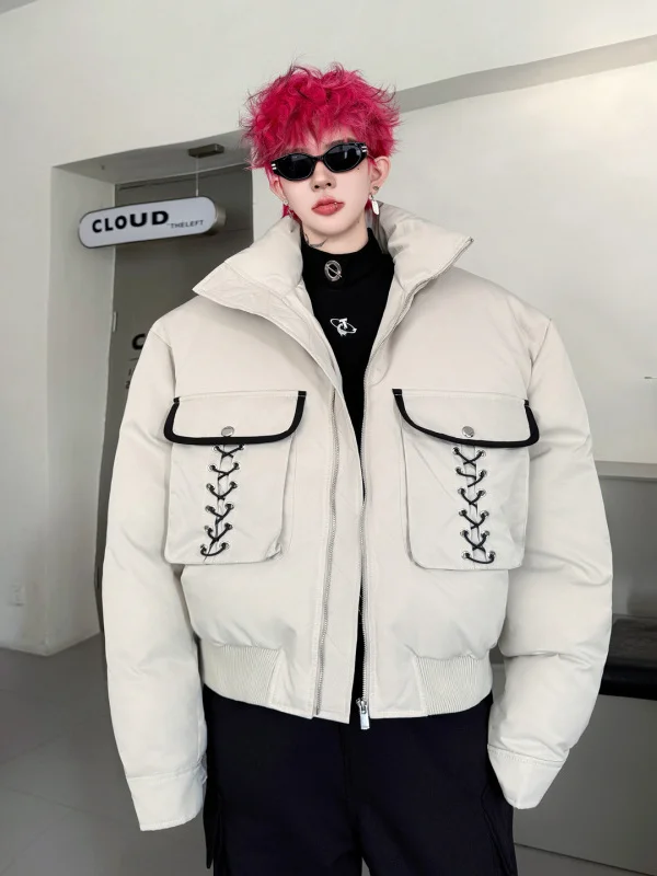 

Утепленная хлопковая куртка с клетчатым узором, поясом и воротником-стойкой, повседневная теплая верхняя одежда для подростков