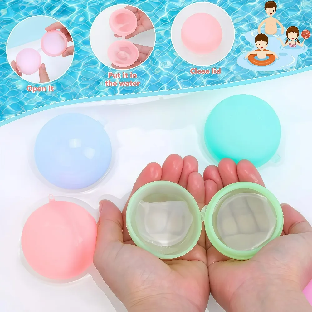 12/20/24/40Pcs Reusable Water Balloons, Pool Beach Water Toys Splash Balls for Kids Boys Girls, Outdoor Summer Toys Fun Games view 4