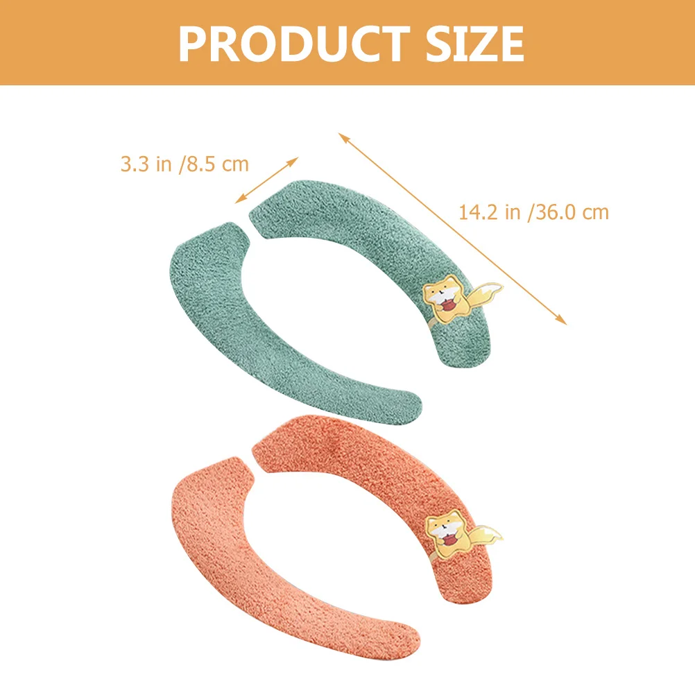 

2pcs Seat Covers Washable Soft Fiber Toilet Seat Cover Pads For Bathroom Non-Slip Reusable Thick Warm Cushion Mats