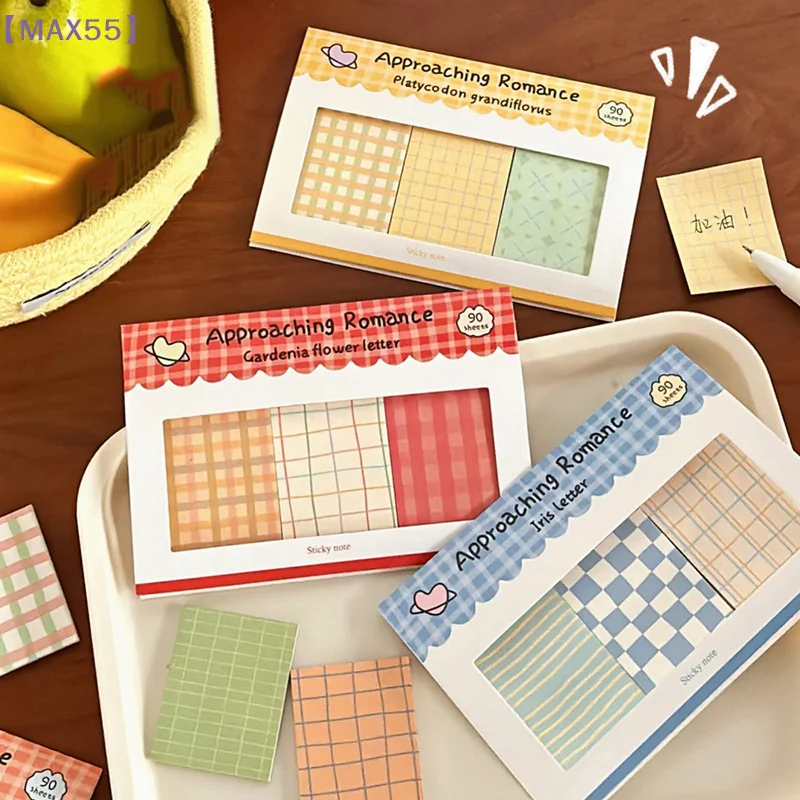 【MAX-55】Plaid Combination Note Romance Series Hand Account Decoration Basic Material Paper Note Paper Stationery Stationery
