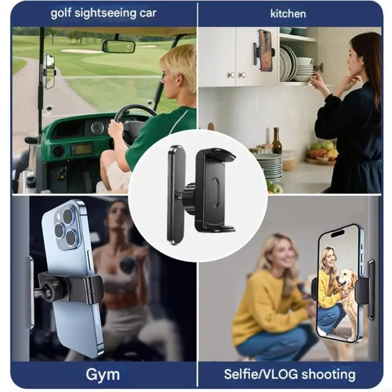 

Strong Magnetic Phone Mount with Single Side Clamp Portable Mobile Phone Rack for 4.5-7 Inch Devices Gym Car Kitchen Use