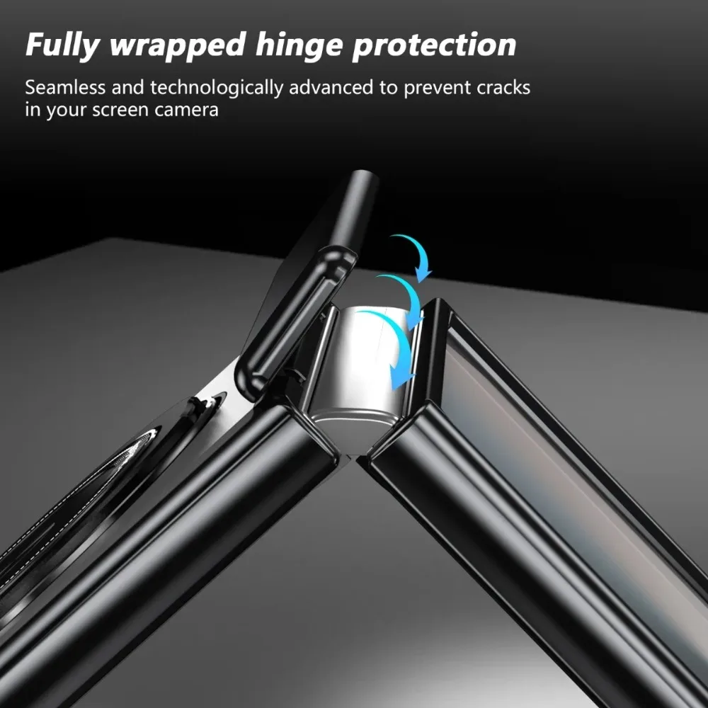 360° Rotating Ring Stand Magnetic Hinge Protective Case For Samsung Galaxy Z Flip 8 7 FE 6 5 4 With Screen Film Shockproof Cover view 3