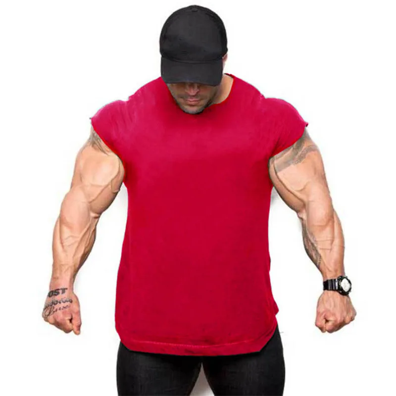 Hot Sale New Men Sport Cotton Breathable Tank Tops Cycling Gym Fitness Running Sleeveless Muscle Vests Sports Workout Clothing image 5