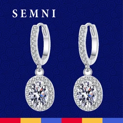 SEMNI 2.0ct owalny krój Moissanite diamentowe kolczyki wiszące dla kobiet 925 srebro Fine Jewelry Party prezent urodzinowy