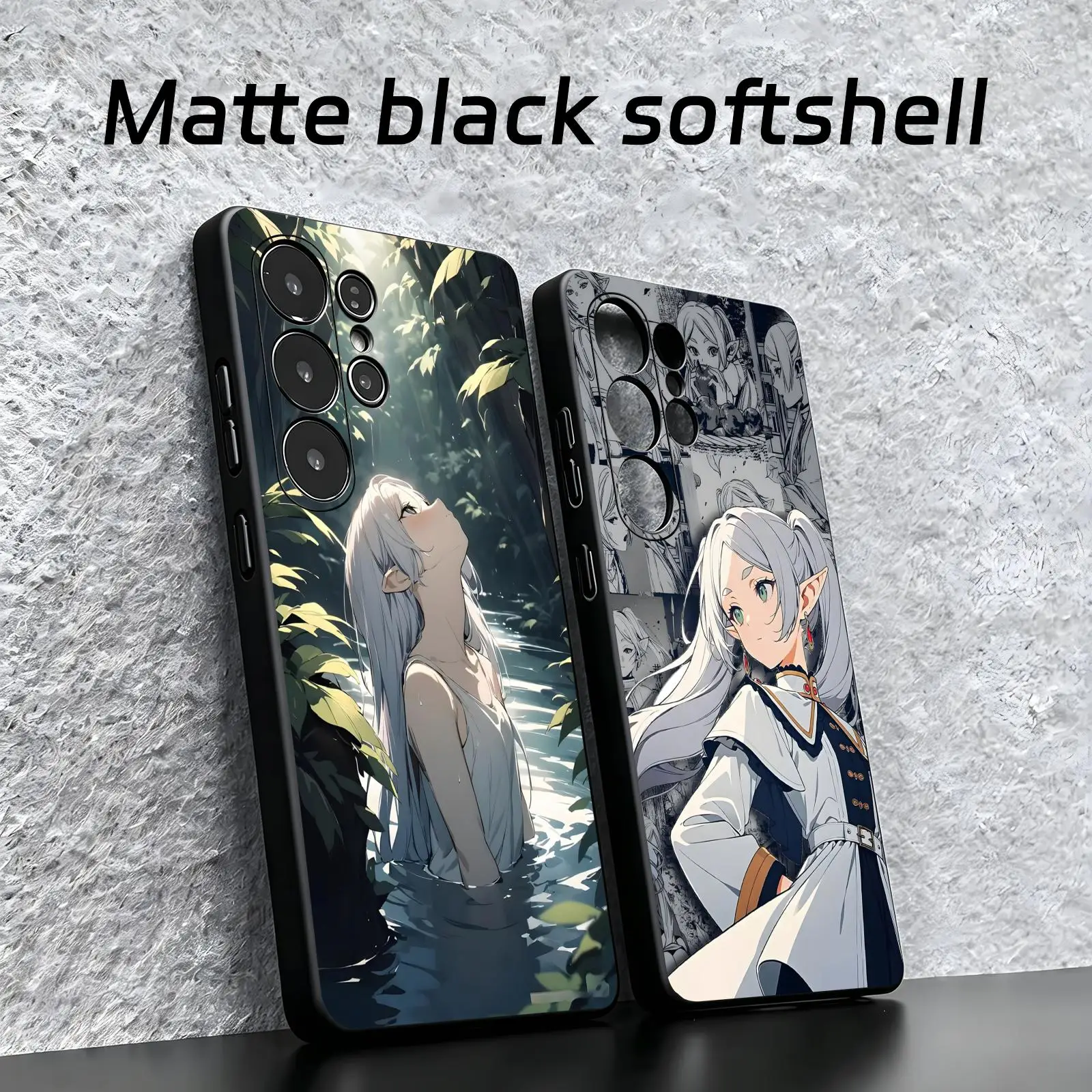 anime Frieren Beyond Journey's End  Phone Case For Samsung S26 S25 S24 S23 S22 S21 S20 Ultra Note20 Soft black Shockproof Cover