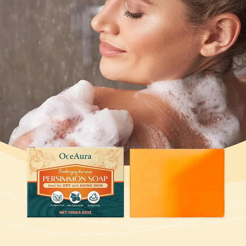 

Natural Deodorizing Body Soap Persimmon Fragrance Deep Dirt Cleansing Smooths Skin Removes Wash Body Soap X6J2