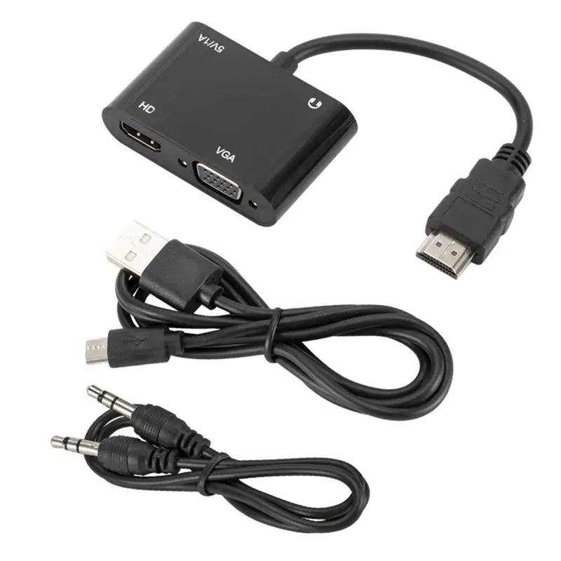 1080P 1 In 1 Out HD To VGA HD Converter Computer Projection To Tv Adapter For HD Products Connecting VGA Products