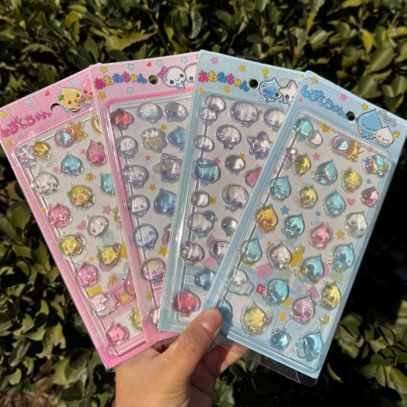 

New Water Drop Sticker Cartoon 3D Relief Crystal Sticker Diy Notebook Refrigerator Phone Case Decoration Girl Reward Sticker Toy