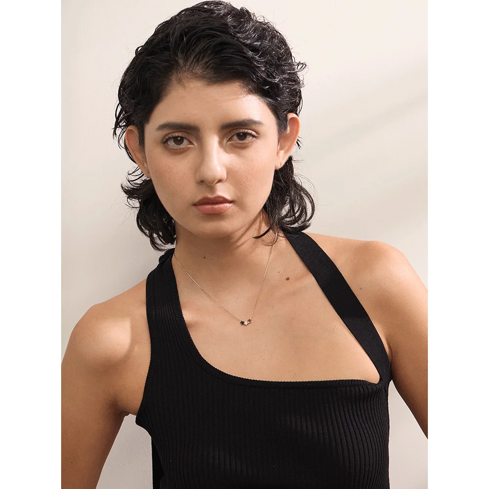 Yhpup Delicate Star Double Side Pendant Necklace Golden Stainless Steel Temperament Stylish Jewelry 18K PVD Plated Waterproof