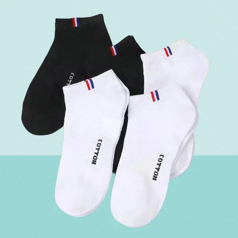 5/10 Pairs 2024 High Quality Men\'s Sports Socks Sweat Absorbing Breathable Short Socks New Low Cut Comfortable Men\'s Boat Socks