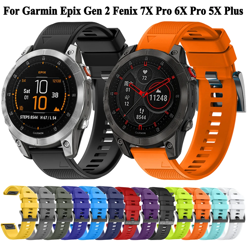 Ремешок для часов Epix 2, силиконовый браслет для Garmin Epix Gen 2 Fenix 6 6X Pro 7 7X Pro 5X Plus 935 945 955 965 Quickfit 26/22 мм