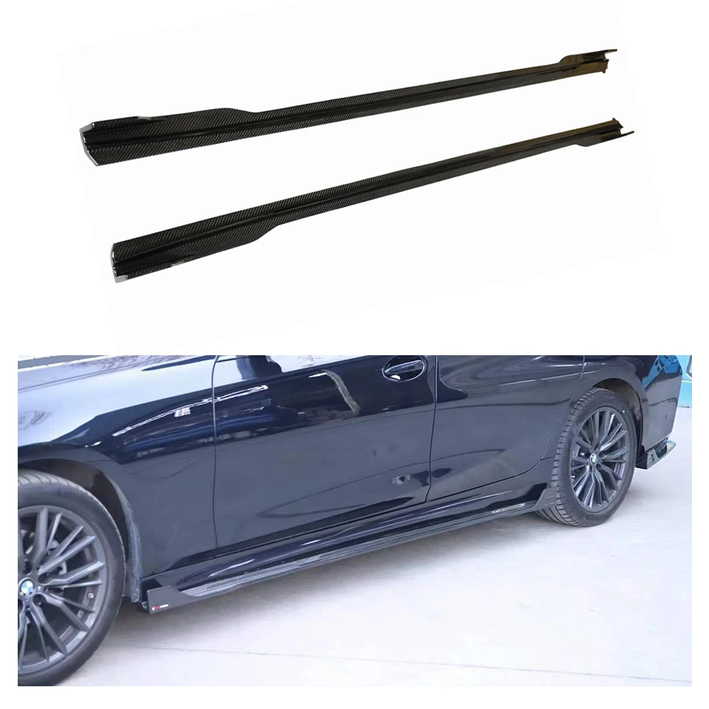 

Dry Carbon Fiber Side Skirts Apron Extension Lip Body Kits For Bmw 3 Series G20 G28 2023-UP