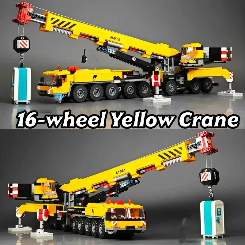Stad Mobiele Bouwkraan Graafmachine Bouwstenen MOC 60409 60324 60420 Monteren Bakstenen Speelgoed Cadeau Voor Kinderen Kids - afbeelding 2