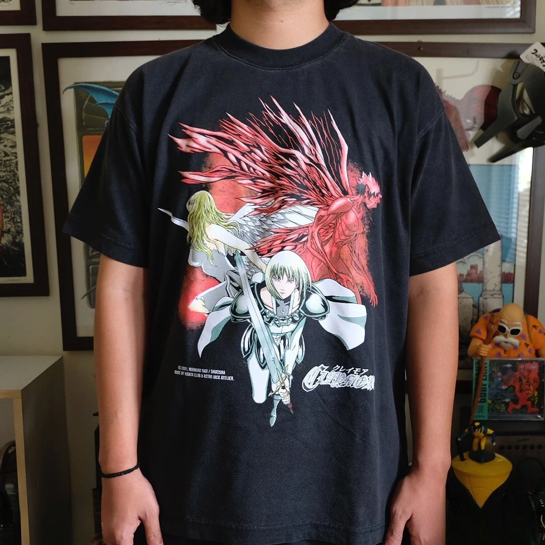 Vintage Claymore Anime Clare Norihiro Yagi Manga Graphic Tee Cotton Mens Womens T-Shirt Summer Streetwear