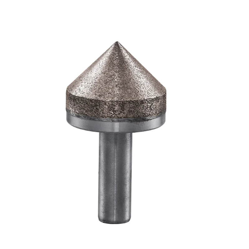 

1 pcs 5-100mm Diamond Powder Sintered Chamfering Grinding Head With 10mm Straight Shank For Glass Arrissing