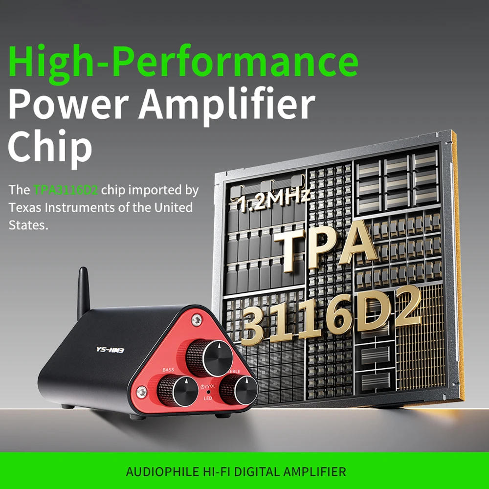 YS-HM3 DC 12-24V TPA3116D2 Amplifier Pemutar Audio Bluetooth NE5532 2.0 Saluran 50Wx2 Amplifier Audio Stereo HiFi