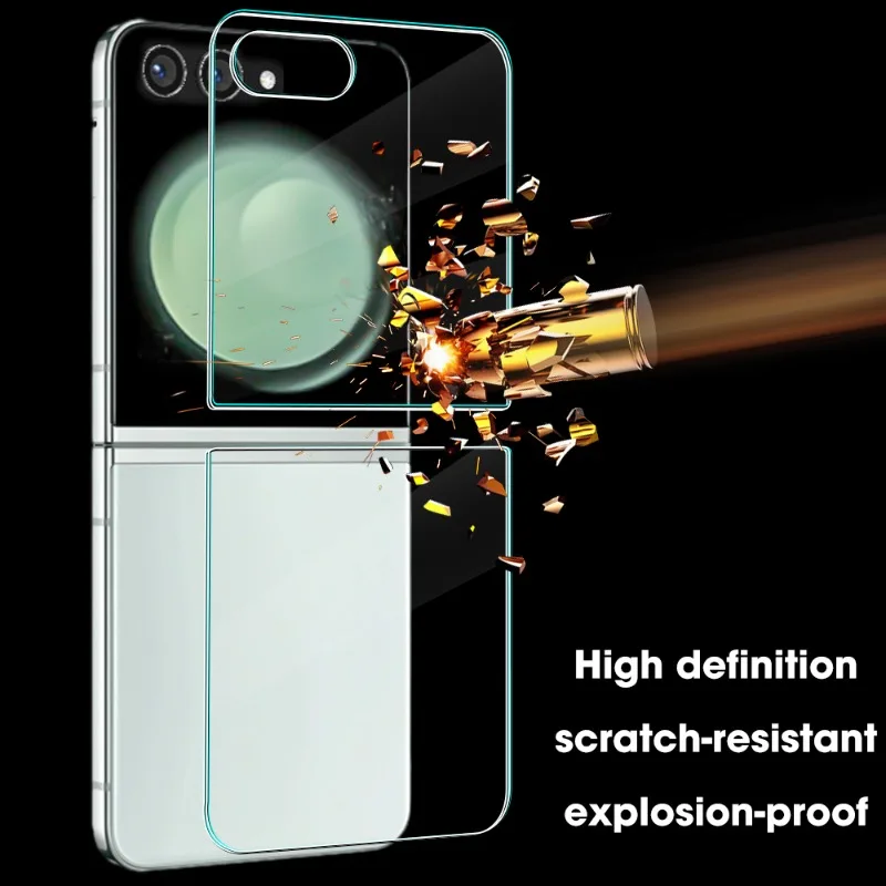 Tempered Glass Screen Protector for Samsung Galaxy Z Flip 5 Outer & Back 9H High Definition Glass Protective Films for Z Flip 5