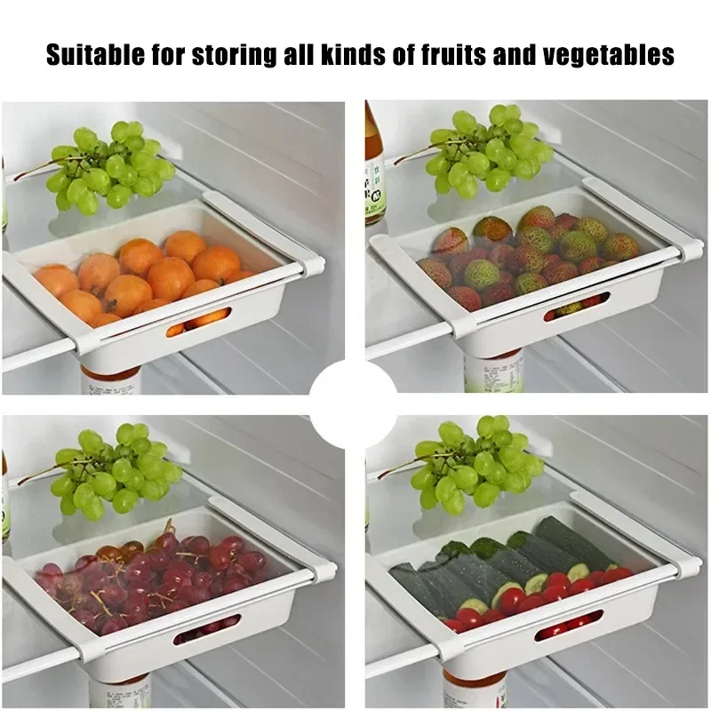 Refrigerator Egg Fruit Storage Box Drawer Type Food Crisper Hanging Food Organizer Kitchen Accessories Fridge Organizer Shelf