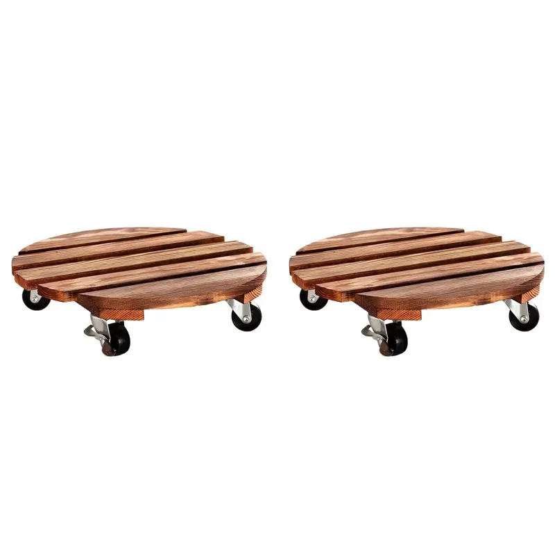 

Тележка для растений AT43-2X с колесами, прочная подставка для растений, круглая, с металлическими блокирующимися колесами, подходит для использования на улице и в помещении