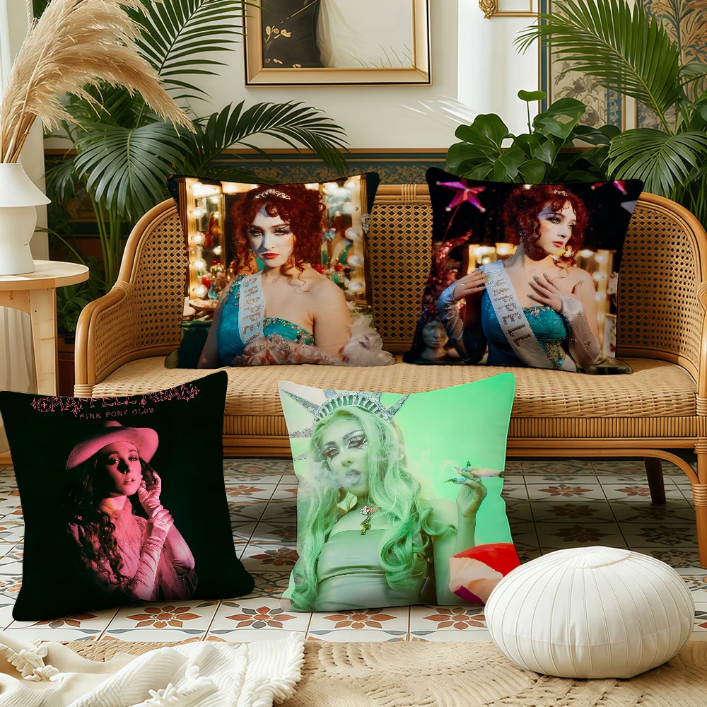Singer Chappell Roan  cushion cover Pillow Case Plush Fabric Soft Double Sided Print Sofa Cushion Cover Throw Pillow Covers