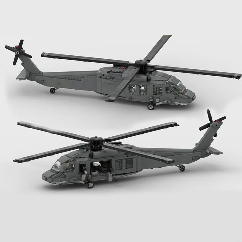 NEW 810PCS WW2 Military MOC 1:33 Scale UH-60 Black Hawk helicopter model creative ideas high-tech Toy Gift Fighter Plane Blocks