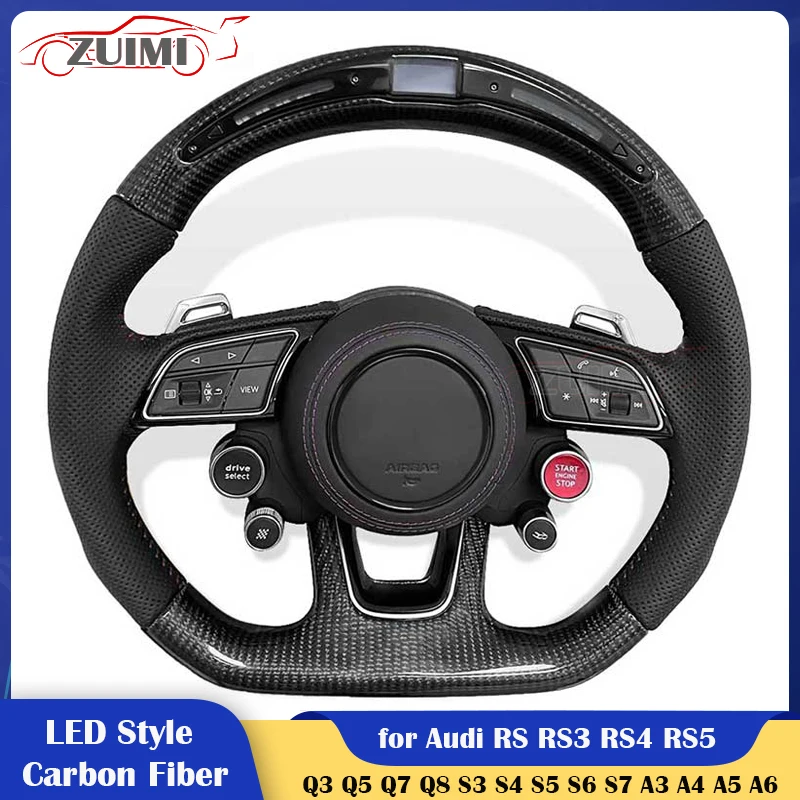 

4 Button Carbon Fiber LED Style Car Steering Wheel for Audi S8 R8 A4 A5 A6 A7 Q3 Q5 Q7 Q8 S3 S4 S5 S6 S7 RS3 RS4 RS5 RS6 RS7