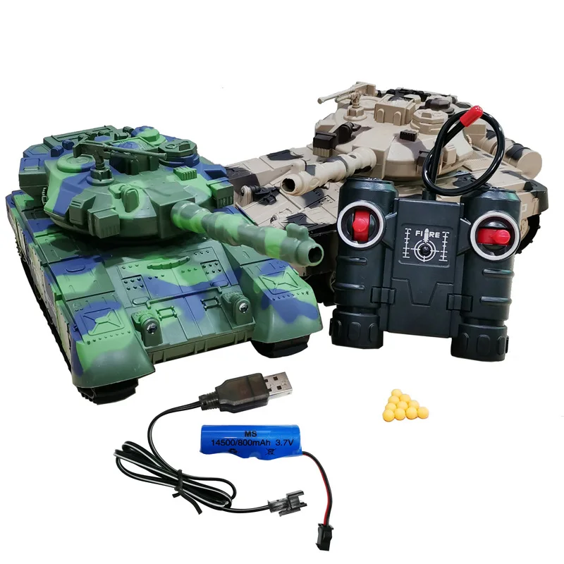 RC Battle Tank Shoot BB Bullets Remote Control Shooting Tank USB Charge With LED Sound Military War Game Electronic Car Boy Gift