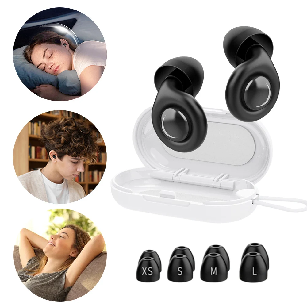 

Многоразовые силиконовые беруши для мотоцикла для сна, противошумные с/10 насадками и чехлом (белые)