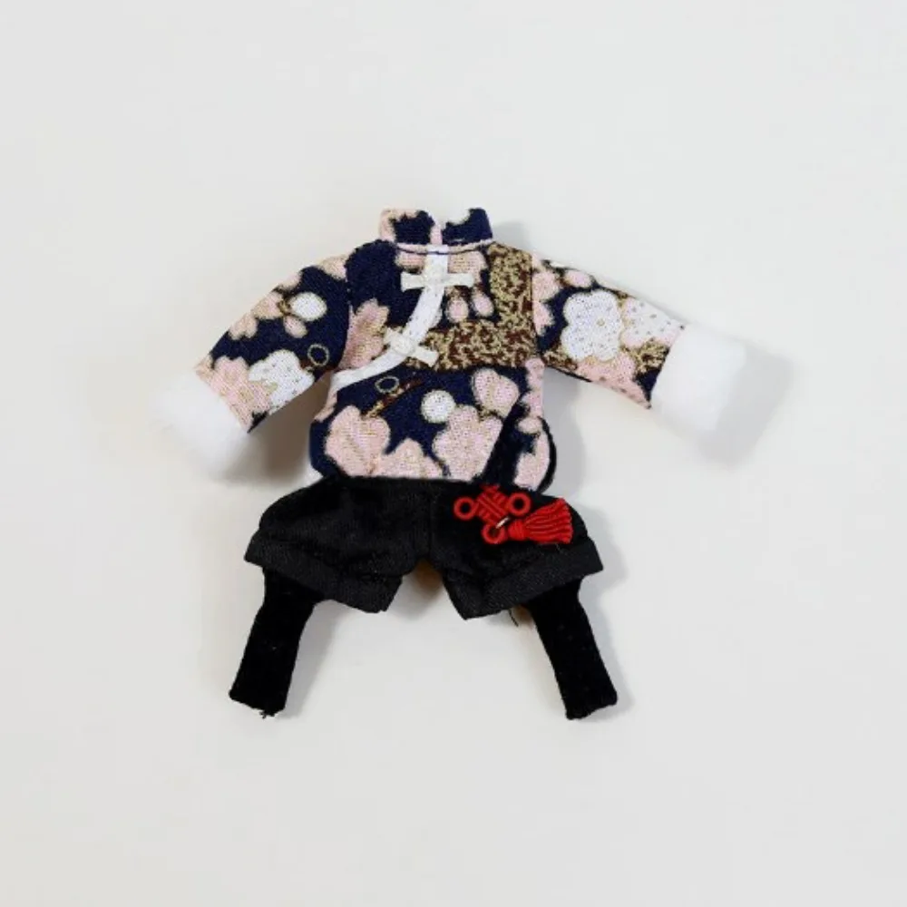 

Fashion Chinese Style Girls Clothes Suits Diy Handmake DIY Doll Accessories New Year's Costume Set for 1/11 OB11 Dolls