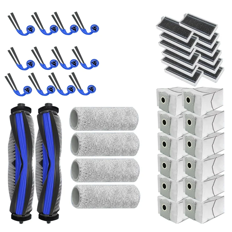 

【BEST WISHES】запасные аксессуары, сменная основная щетка, фильтр Hepa, роликовая швабра, мешок для пыли для Ecovacs X9 Pro Omni