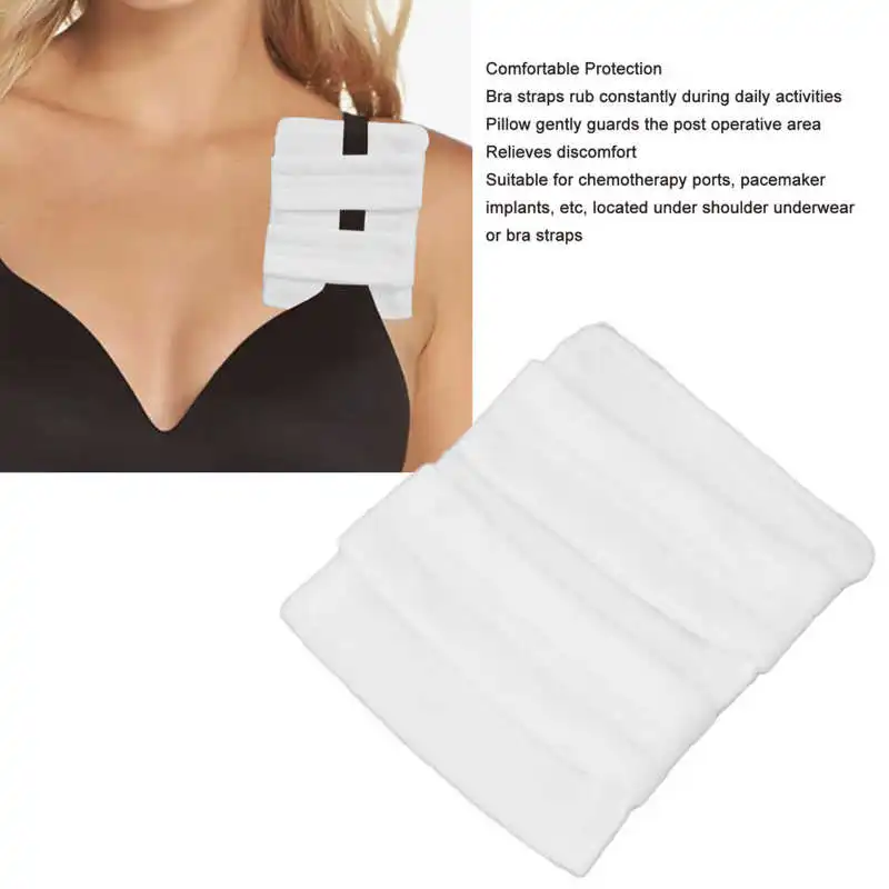 Pacemaker Port Pillow Soft Prevent Slip Bra Strap Protector Chest Post Surgery Pad for Heart Breast Surgery Recovery